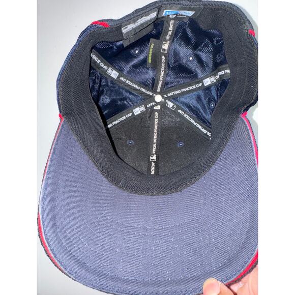 New Era Atlanta Braves Blue Official Batting Practice Hat Embroidered Red Piping - Picture 5 of 5